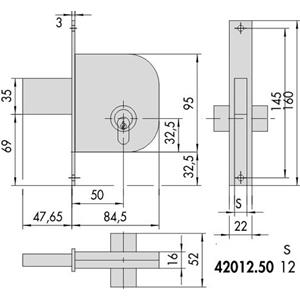 SER.CISA X CANCELLI CIL.SFILABILE SCROCCO C/MANDATA FORO MM.50 42012-50-0 S/CILINDRO [ COD. : 4248 ]