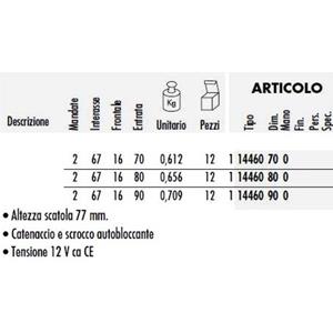 SER.CISA ELETTRICHE INF. X PROF. SCATTO + 2 MANDATE S/CILINDRO FORO14460-70-0 MM.70 [ COD. : 6624 ]