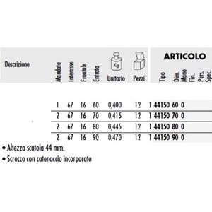 SER.CISA INF.X PROFIL. SCROCCO C/MANDATA INCORP.FRONTALE MM.1644150-60-0 S/CILINDRO  MISURA :60 [ COD. : 7812-60 ]