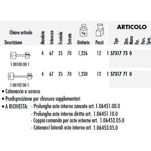 SER.CISA SICUR. D/MAPPA INFILARE X PROFI LATI 3 CHIUSURE + SCROCCO57317-73-0  [ COD. : 7244 ]