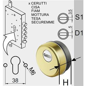 DEFENDER DISEC MONOLITO A MOLLA IN ACCIAIO H.11 DIAM. MM.50BFE200-25S1AB INTERASSE MM.38  MISURA :BRONZO [ COD. : 7732-BRONZO ]