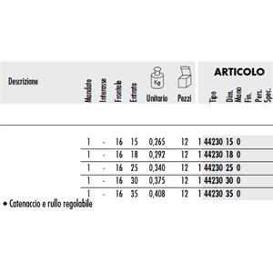 SER.CISA INFILARE X PROF. 1 MAND.+ RULLO FRONTALE MM.16 FORO MM.1544230-15-0 S/CILINDRO  MISURA :15 [ COD. : 4136-15 ]