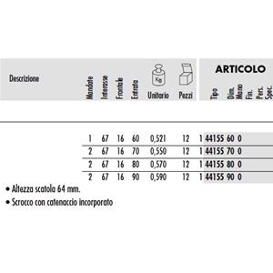 SER.CISA INFILARE X PROFILATI SCROCCO CON MANDATA INCORPORATA S/CILINDRO 44155-60-0   MISURA :60 [ COD. : 7824-60 ]