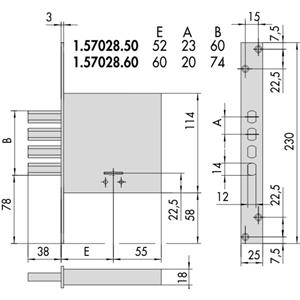 SER.CISA SICUR. D/MAPPA INFILARE X LEGNO 1 CHIUSURA 3 CATENACCI 57028-50-0 NICHELATI  MISURA :50 [ COD. : 8736-50 ]