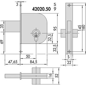 SER.CISA X CANCELLI DOPPIO CILINDRO FISSO 2 MANDATE FORO MM.50 42020-50-0  [ COD. : 9054 ]