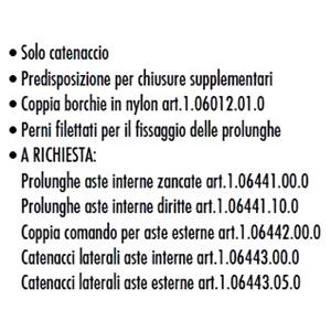 SER.CISA INFILARE X PROFILATI 3 CHIUSURE+ CATENACCIO S/CILINDRO46220-25-0   MISURA :25 [ COD. : 914Y-25 ]
