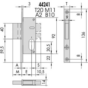 SER.CISA INFILARE X PROF.1 MAND.FRONTALE MM.20 FORO MM.15 S/CILINDRO44241-15-0  [ COD. : 0094 ]