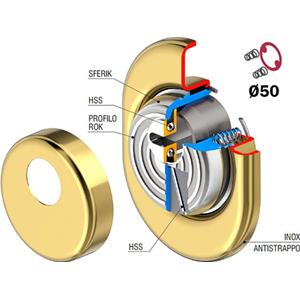 DEFENDER DISEC MONOLITO A MOLLA IN ACCIAIO H.11 DIAM. MM.50BFE200-25S1AB INTERASSE MM.38  MISURA :BRONZO [ COD. : 7732-BRONZO ]